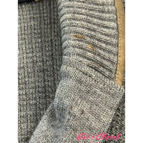 Dornbusch Virgin Wool Cardigan Leather Shoulder Elbow Patches Shawl Collar US 40 - Picture 10 of 15